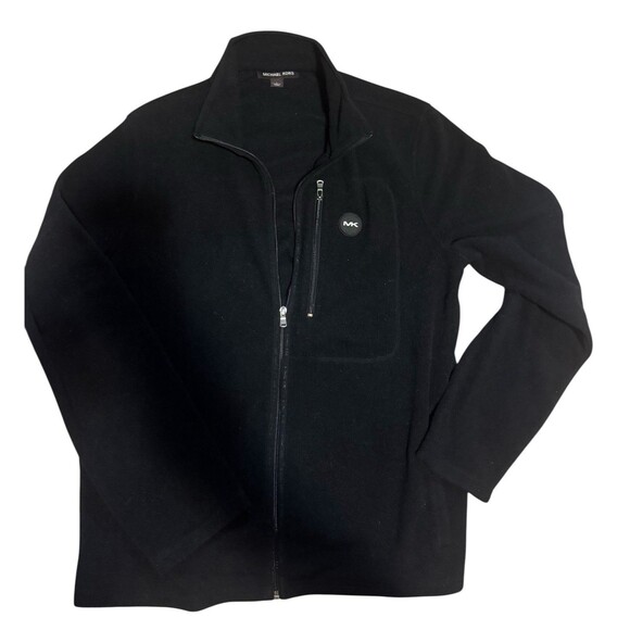 Michael Kors Black Zip Up Fleece Jacket Woman’s Size Large - Picture 1 of 5